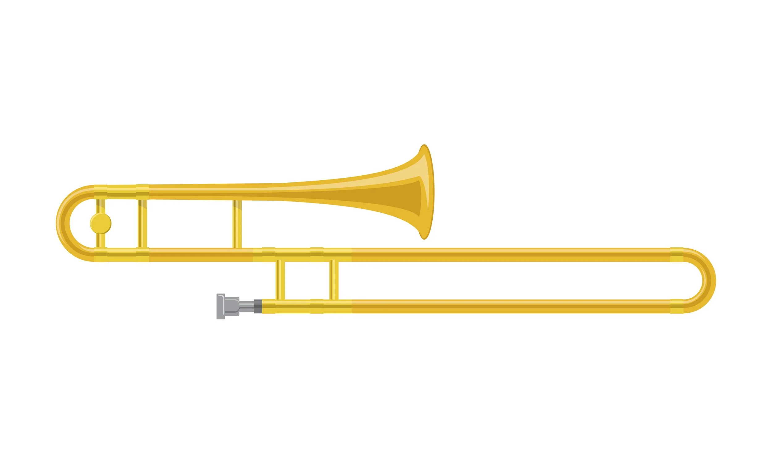 TROMBONE:  An important  low voice, the trombone uses a slide to help the player change notes.  This slide gives the trombone a lot of opportunities to be the jokester of the orchestra. // TROMBÓN: Como instrumento de registro grave e importante, el 