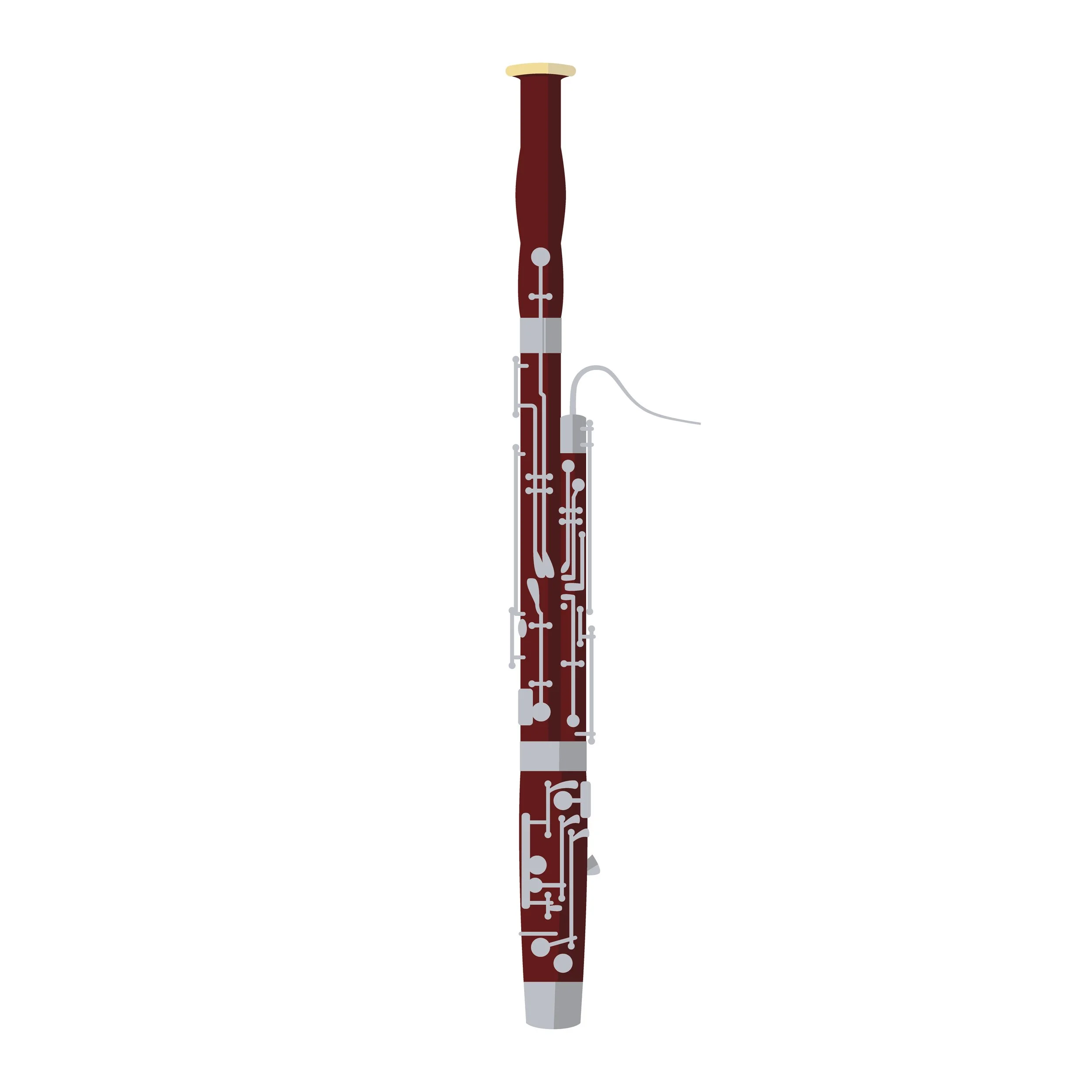 BASSOON:  The distinctive woody sound of the bassoon stands out whenever it plays.  Composers often choose it when they want to portray a strange or funny personality. // FAGOT: El característico sonido de madera del fagot destaca cada vez que toca. 