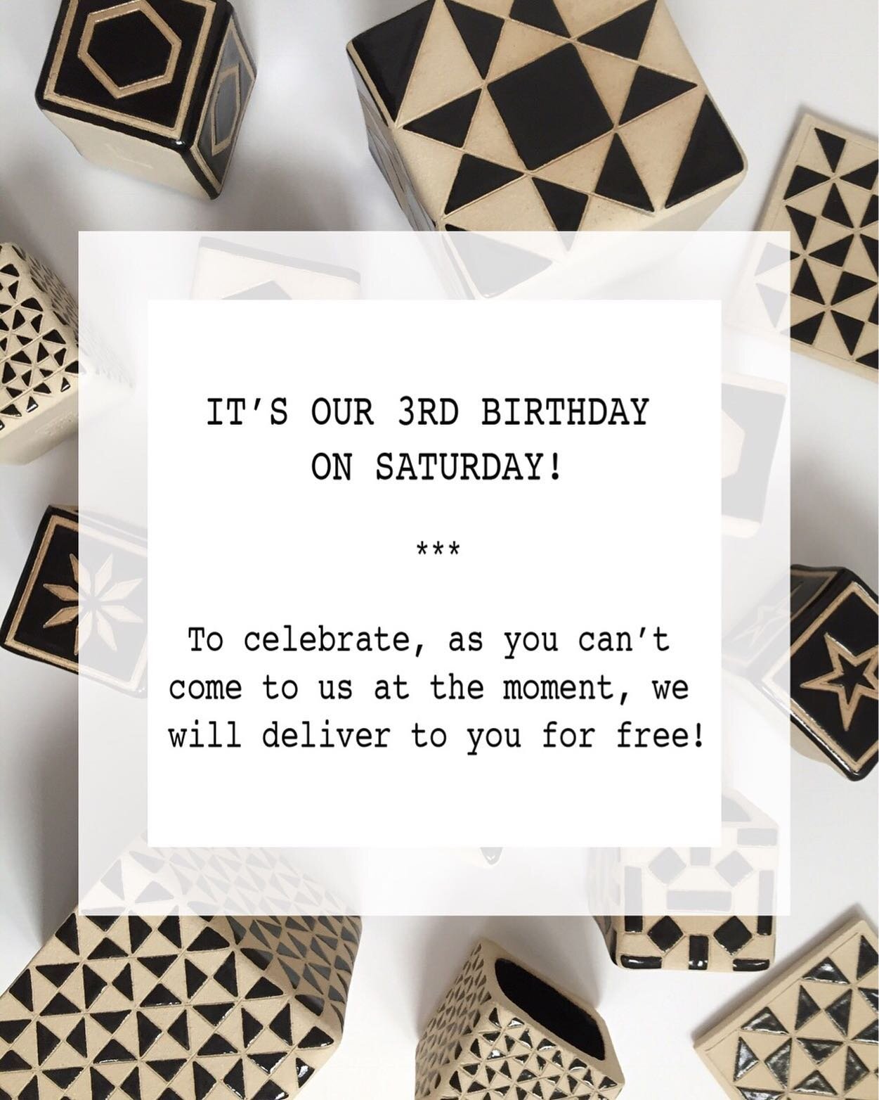 As a gift to you, we will be offering all customers free postage on all orders placed between Saturday 3rd October and Friday 9th October! Use code BIRTHDAY at checkout. Online shop link in bio. This offer applies to shipments within the U.K. only #3