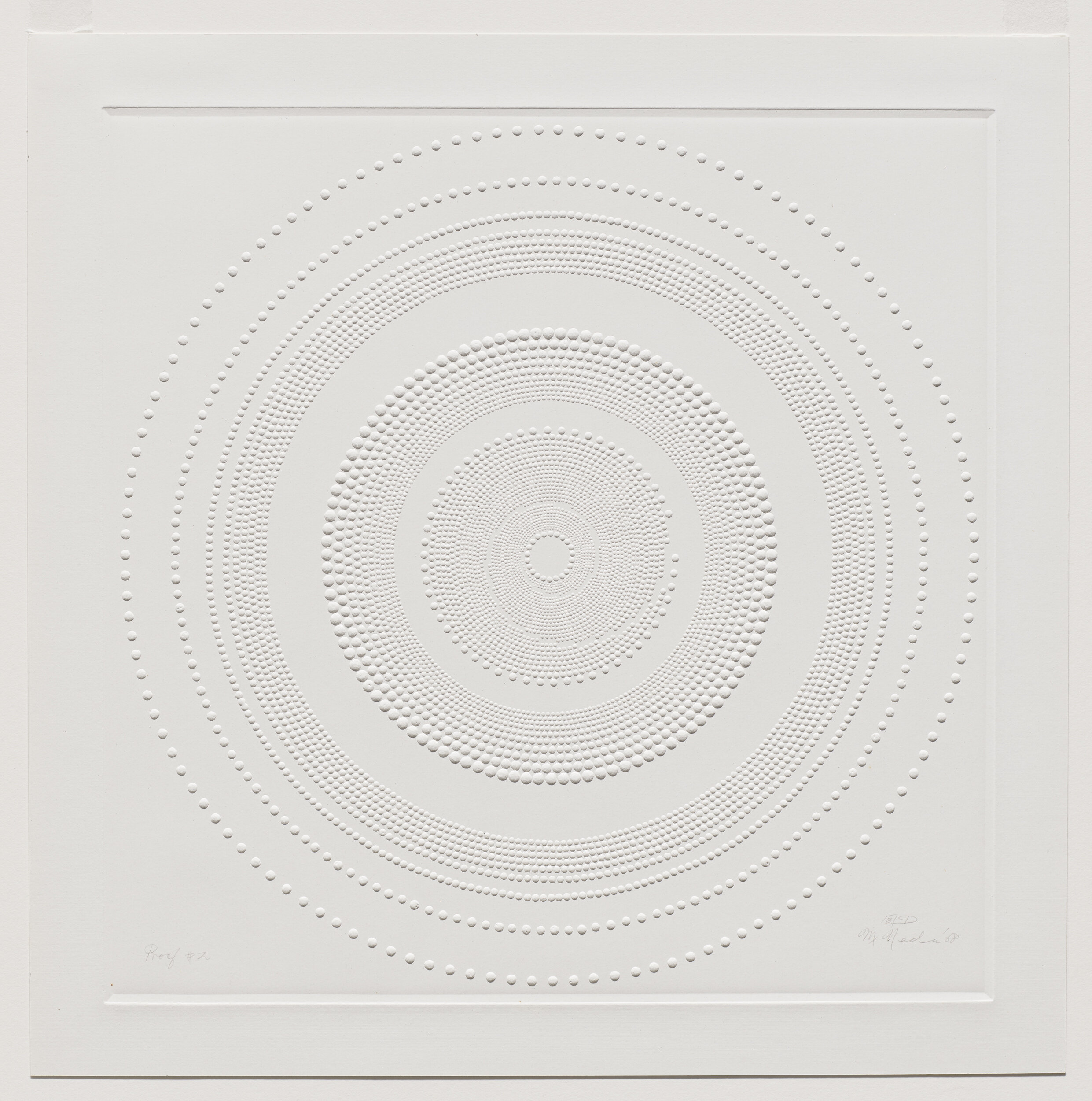  Ueda Masakatsu (Japanese, born 1925), Untitled, 1968, embossed paper, image: 16 1/16 in x 16 in; plate: 16 3/4 in x 16 11/16 in; sheet: 19 1/2 in x 19 3/4 in, Museum Purchase: Caroline Ladd Pratt Fund. Portland Art Museum, Portland, Oregon, 78.46.3 
