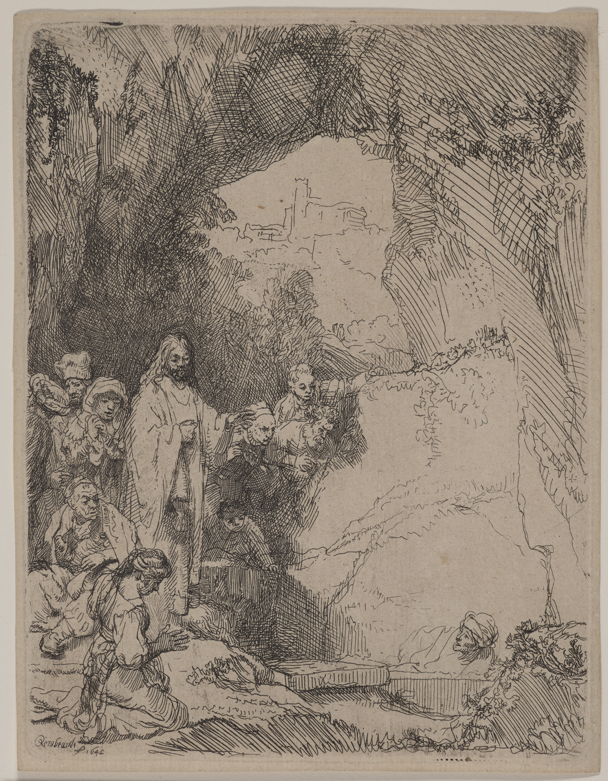  Rembrandt Harmensz van Rijn, The Raising of Lazarus, 1642, etching on paper, Museum Purchase: Funds provided by the Graphic Arts Council and the Print Acquisition Fund, public domain, 2018.22.1 