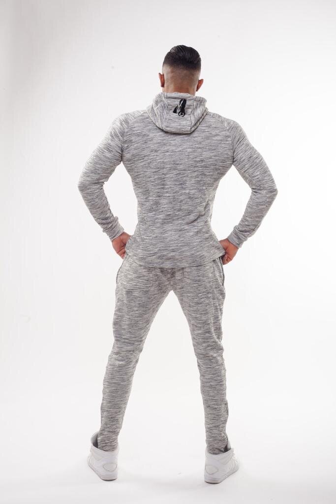 Mens Full Grey Set Tracksuit back view