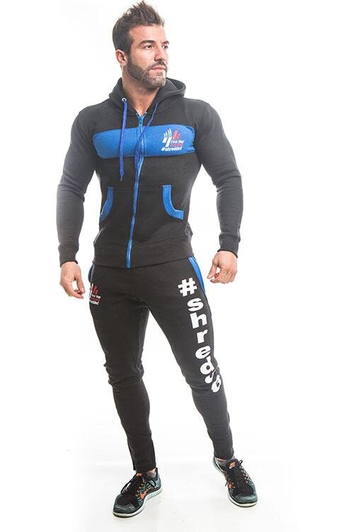 Black & Blue Shredded Leg Bottoms