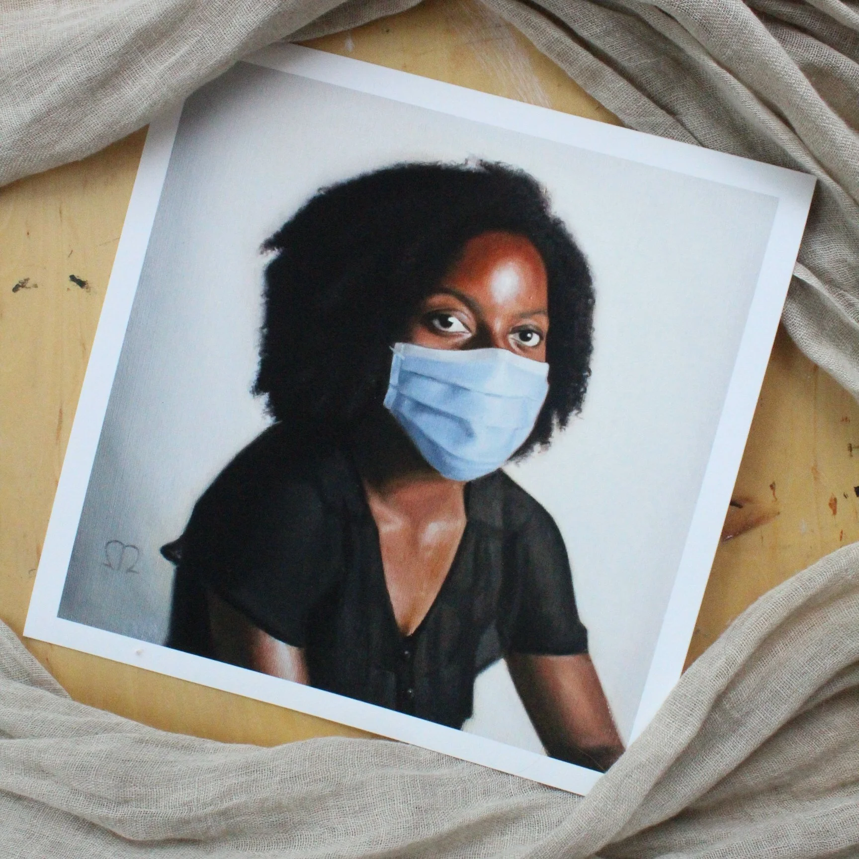 "Portrait of a Young Woman During A Pandemic" Print