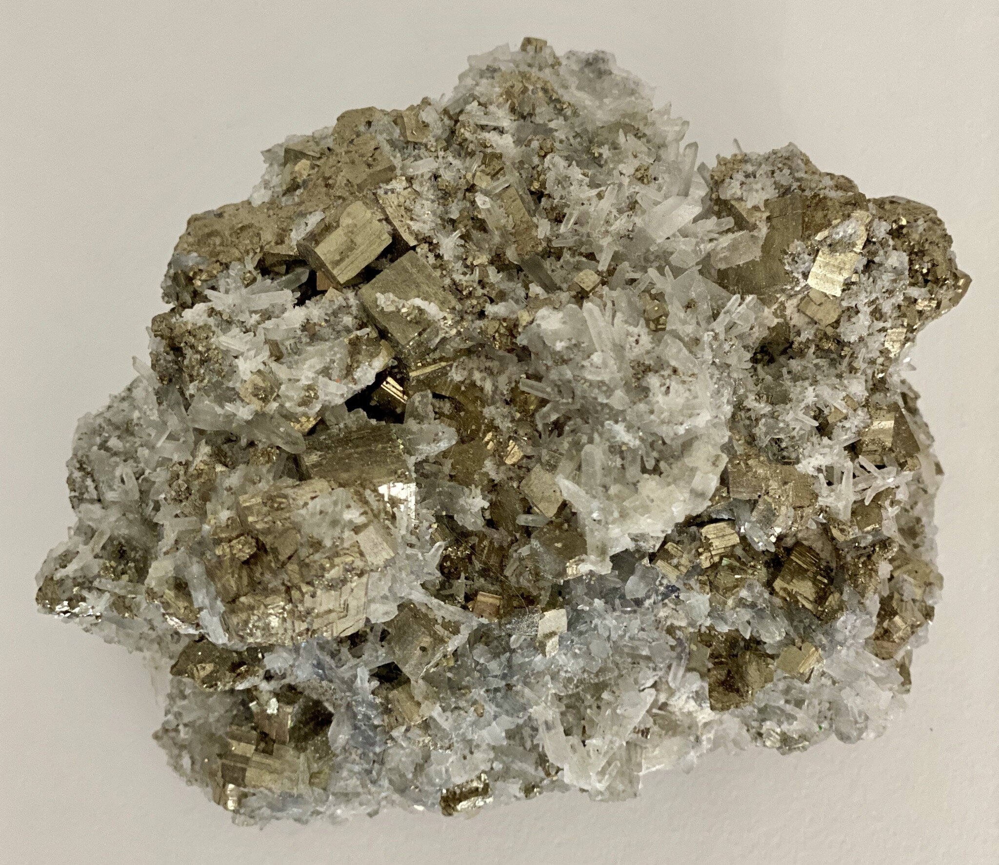 Pyrite and Quartz Mixed Crystal