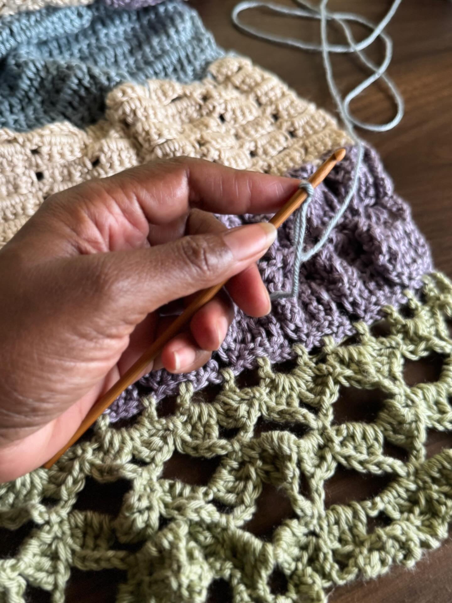 Warm California afternoons, soothing stitches, and the rhythm of handmade luxury. Cheers to Summertime and the return of lightweight cotton accessories&mdash;easy, breathable, and made to slow you down in the best way.

This shawl will be available f