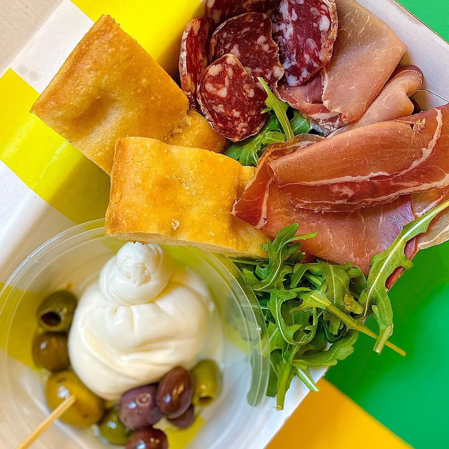 SUNDAY SPECIAL ✨ $20 takeaway antipasti platters. Burrata, olives, prosciutto &amp; cacciatore with freshly baked focaccia bread ❤️ Perfect combination with a $10 Aperol Spritz!