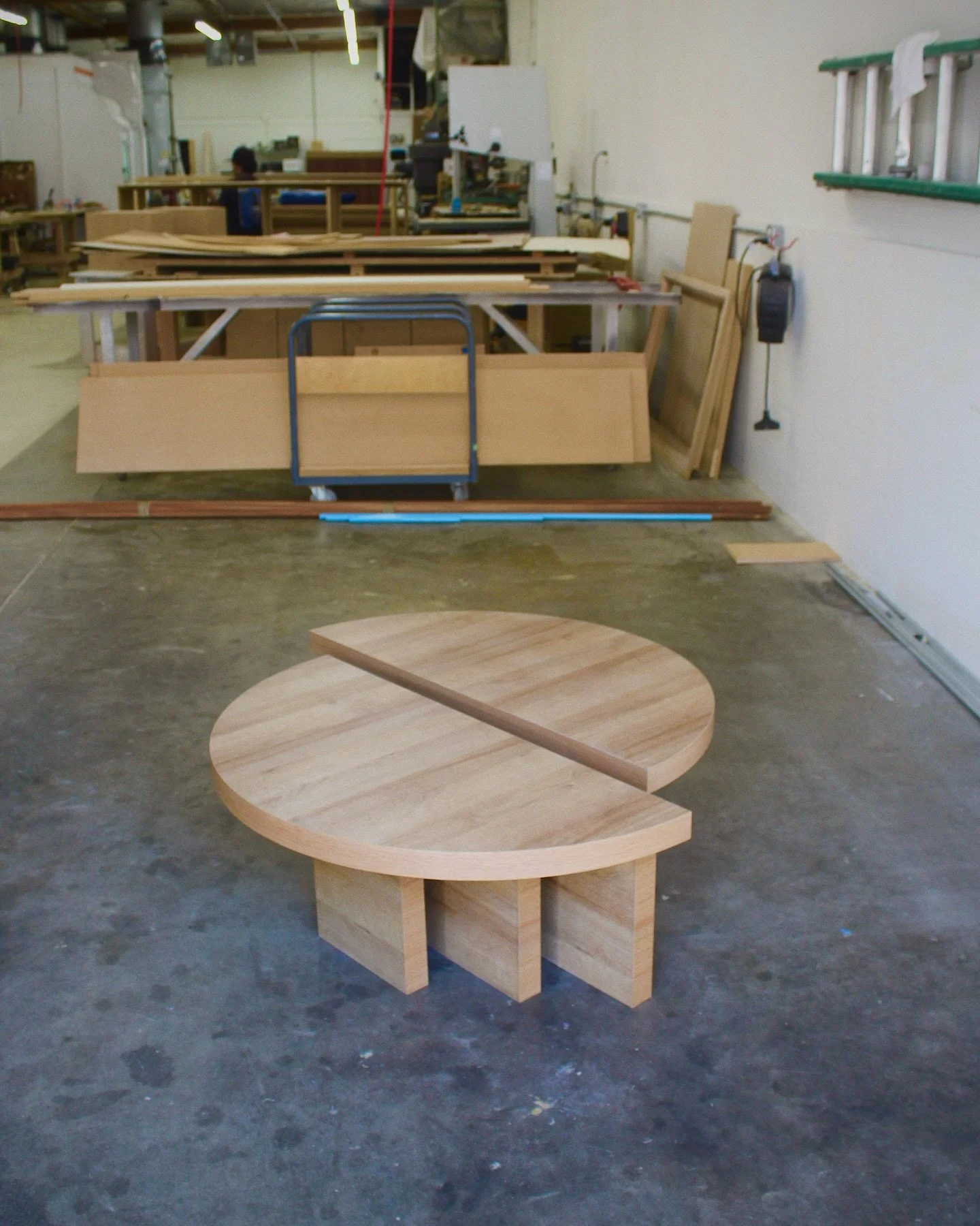 Split, Not Separate 🎐
From my design collection: a two-piece coffee table in white oak. One side is grounded with a semicircular base, the other floats on fin-like legs &mdash; balancing form, tension, and play. Use them together or askew. Designed 