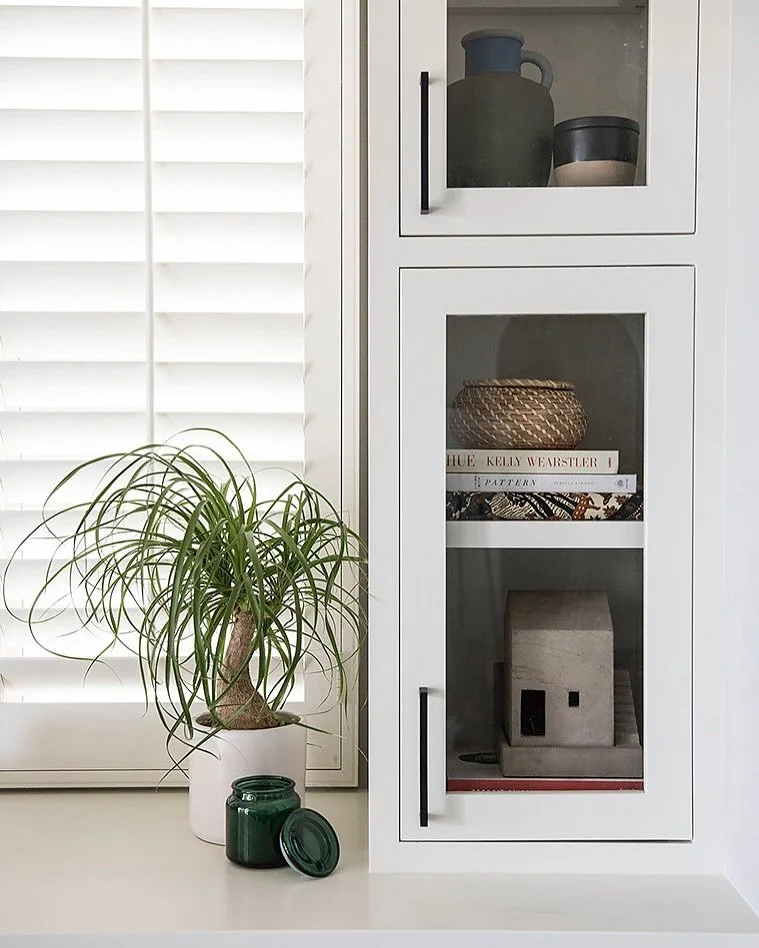 After the Flood, We Built Beauty 🌊 
My client lost all her flooring and cabinetry in a sudden flood. But as we tore things down, we asked: What could serve you better now?

We designed a new built-in cabinet and buffet with square corners, matte bla