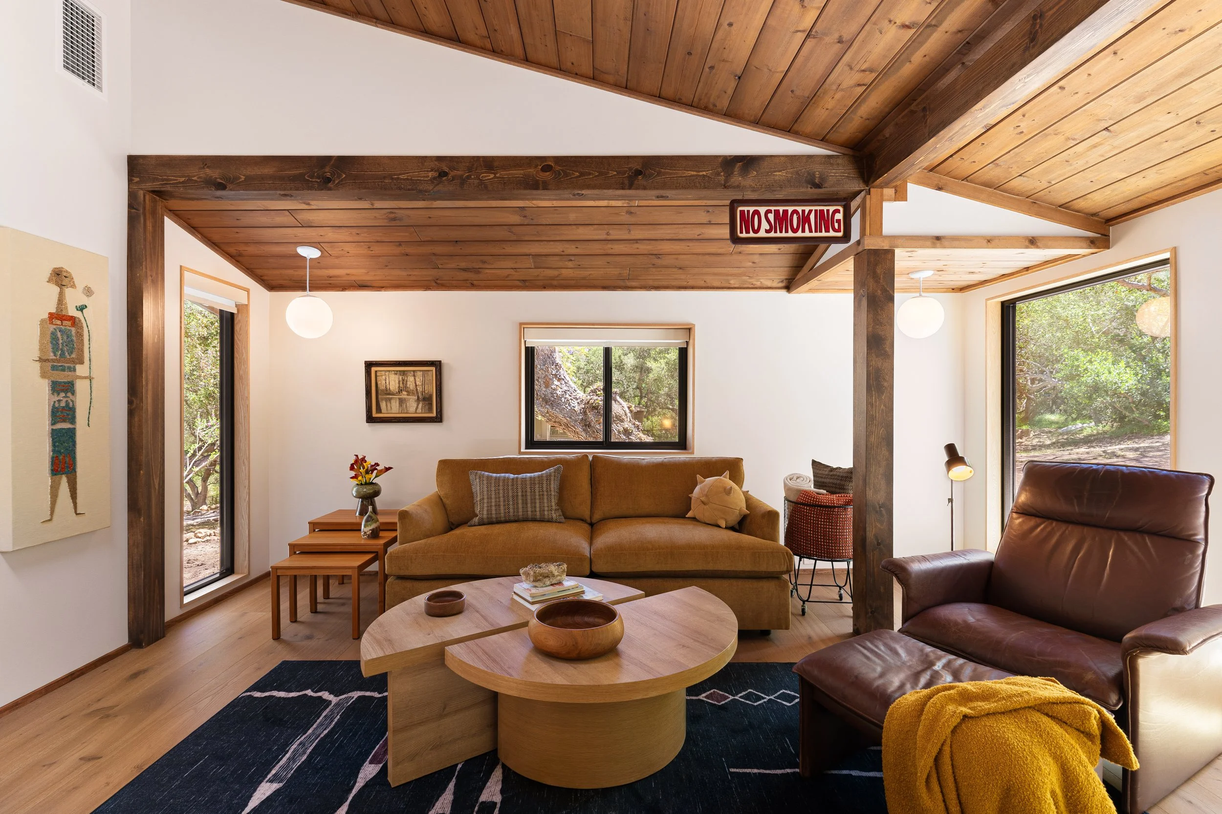 Lex Lee Interior Design Project Creekside of a newly redesigned MCM guesthouse Living Room
