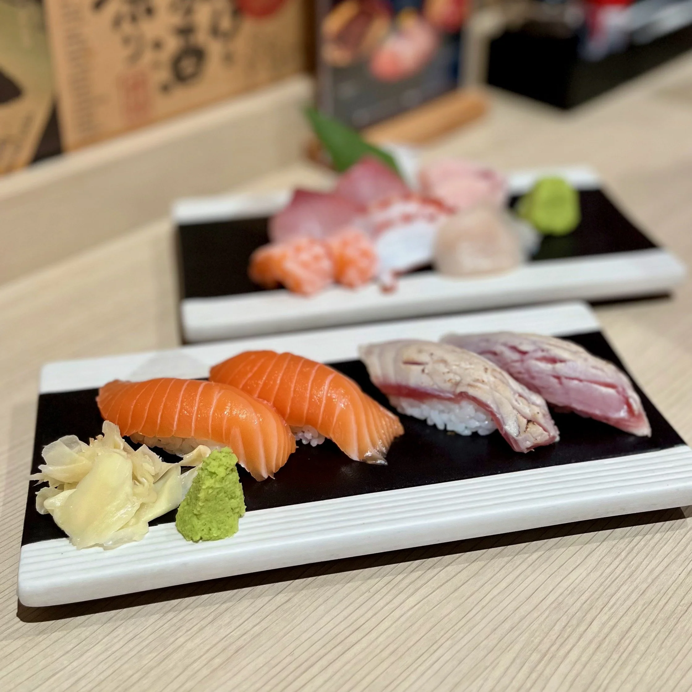Salmon Sushi ($4) | Aburi Maguro ($5)