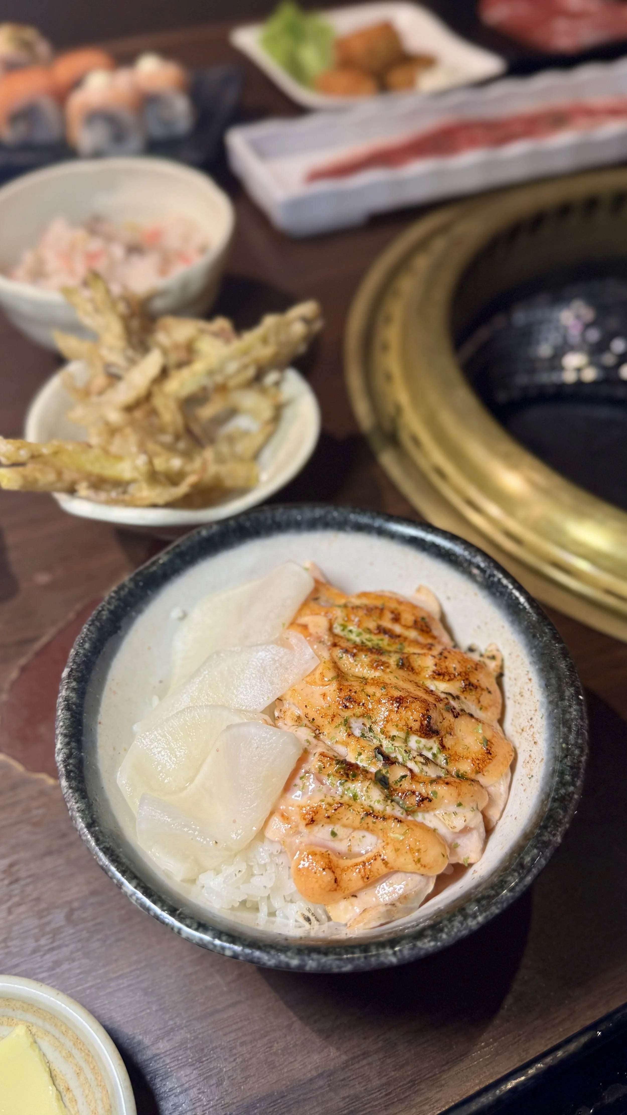 Grilled Salmon Bowl with Mentai Mayo Sauce