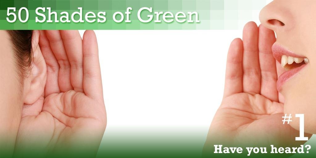  Indulge in our "50 Shades of Green" #EarthMonth campaign. We'll try &amp; keep it clean. 