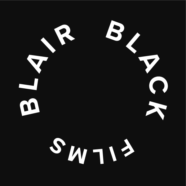 Black background with white text forming a circle that reads 'BLACK FLIMS AIR' in a clockwise direction.