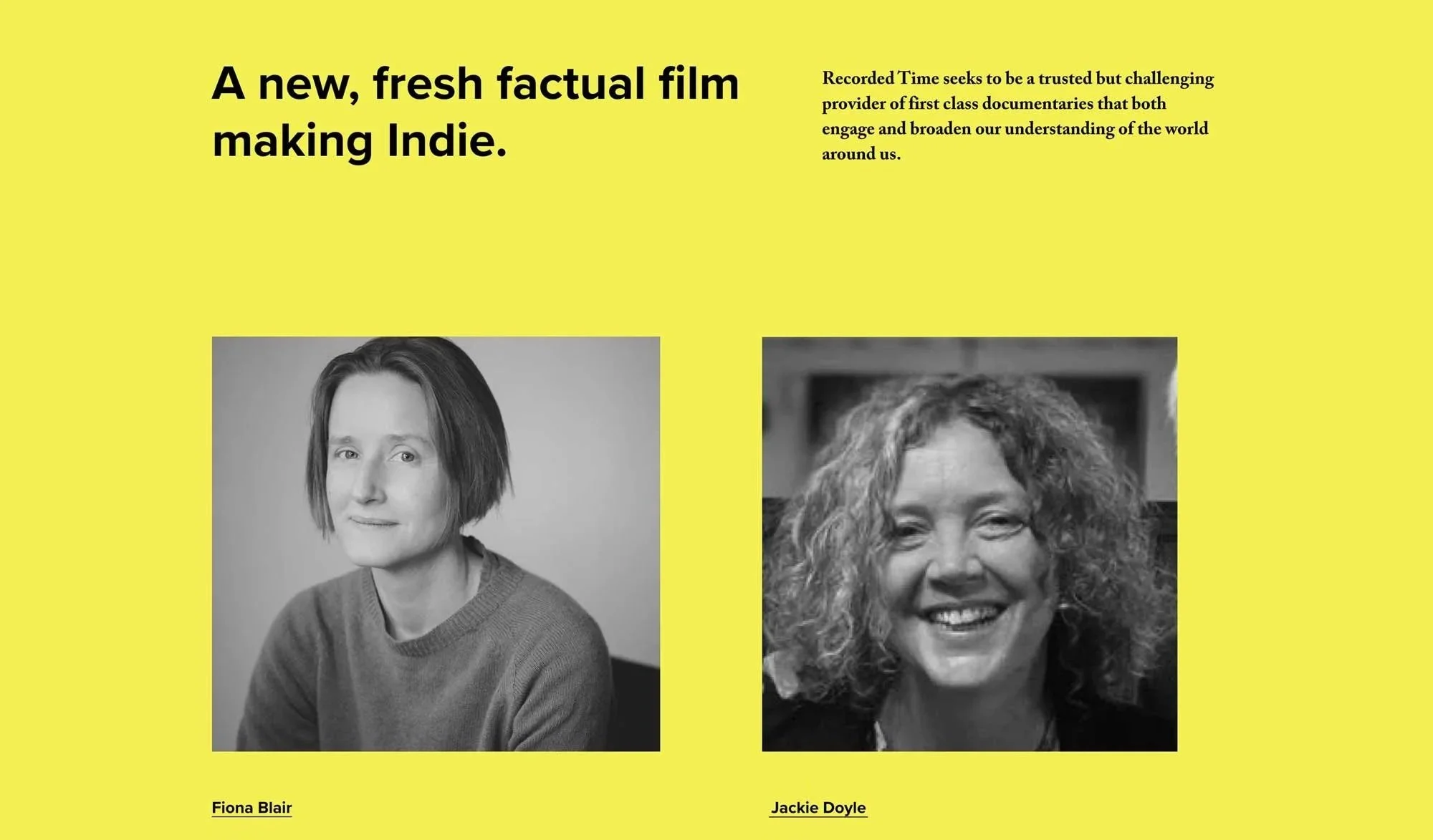 Brand and website design by Tom Ellis for Blair Black Films / Recorded Time