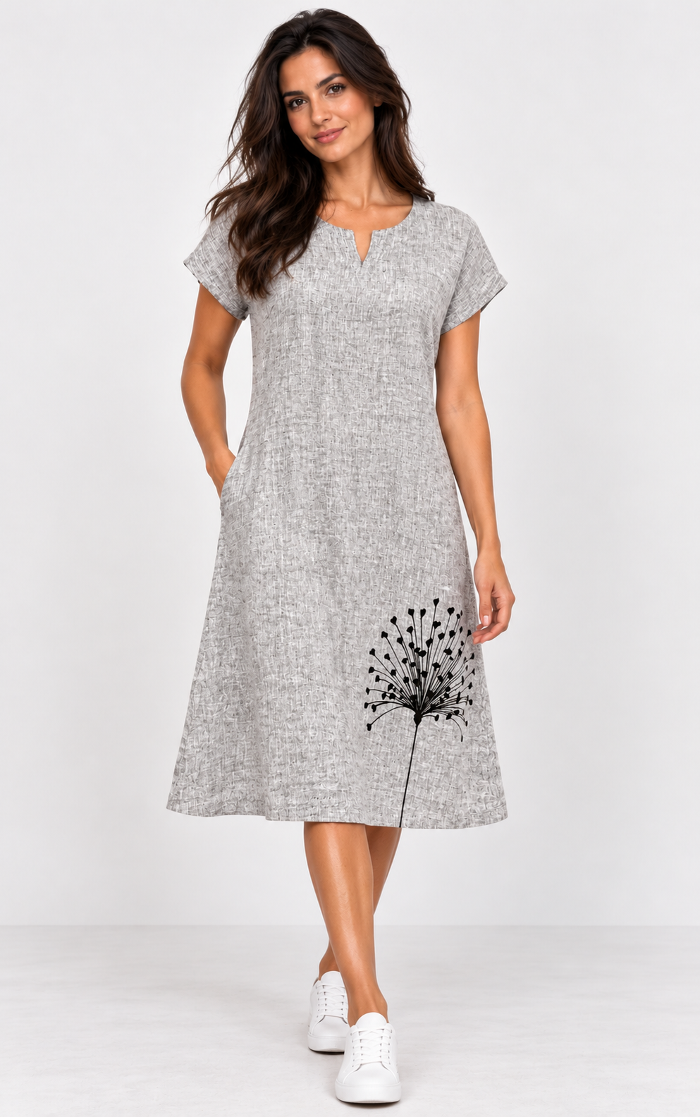 Graues Leinenkleid mit Botanischem Print.png