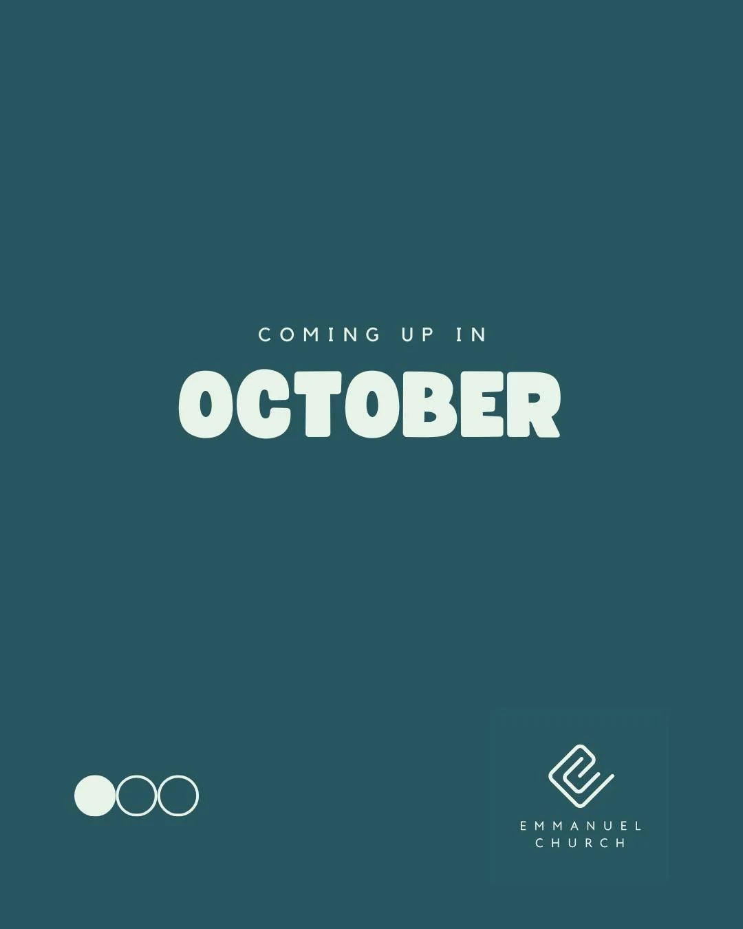 Here's what's coming up in October...

Any questions, drop us a DM.