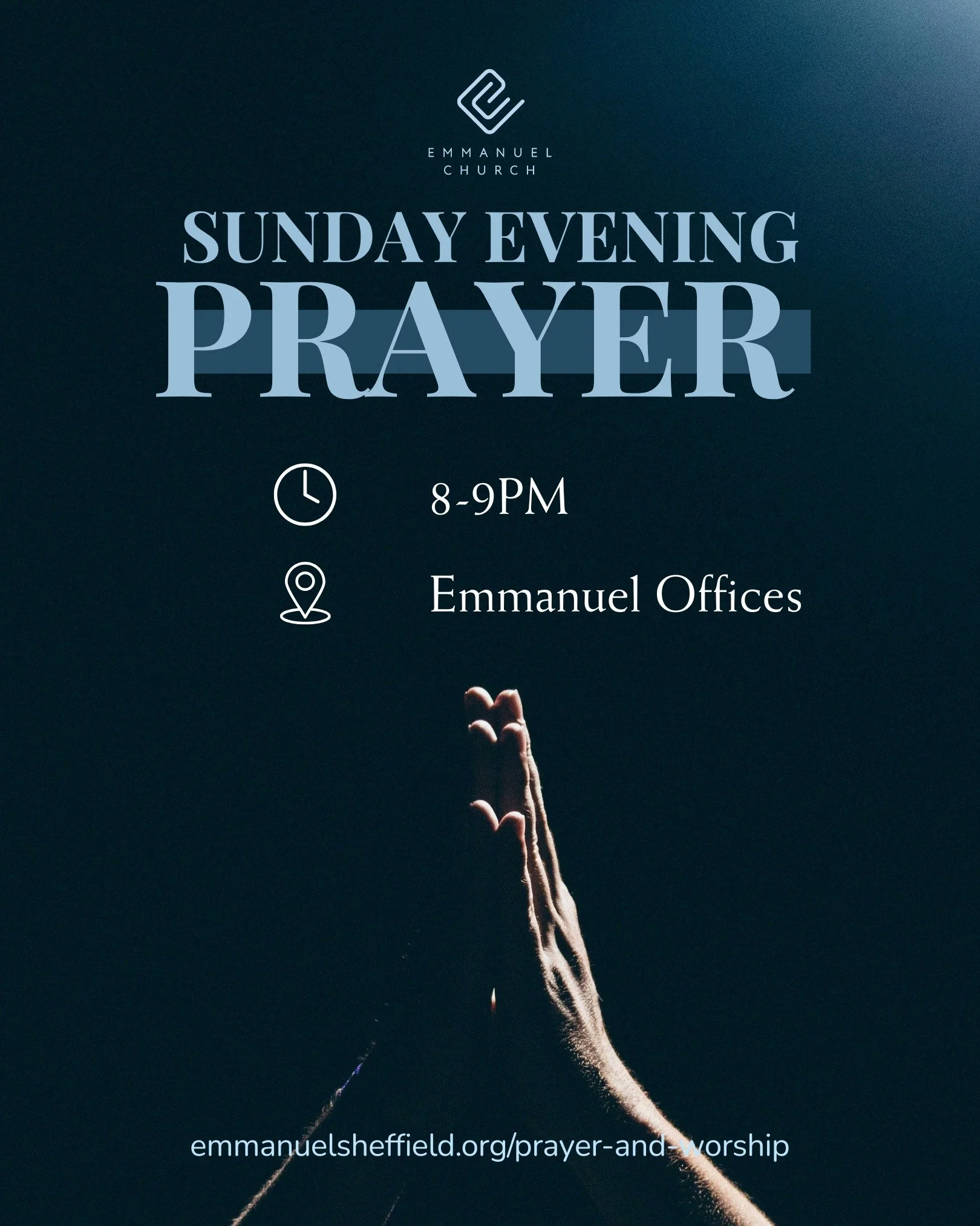 This Sunday marks the beginning of our new Sunday evening prayer gatherings &mdash; we&rsquo;d love for you to join us! 

We believe God is calling us into a season of seeking Him and pursuing His presence &mdash; a time to raise the place of prayer 
