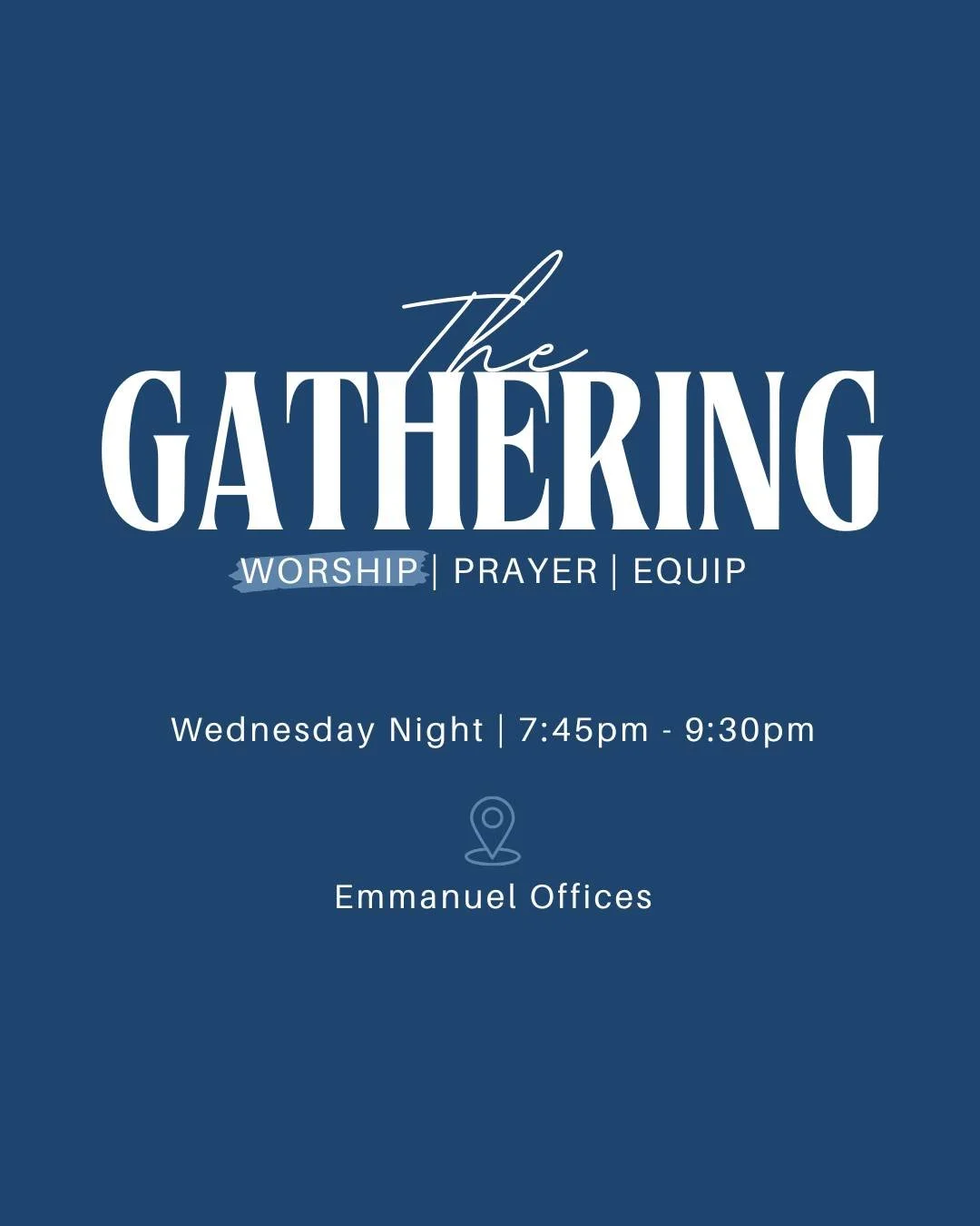 We are so excited to be launching our first night of The Gathering tonight! 

Join us at 7:45pm at the Emmanuel Offices for an evening dedicated to gathering together to worship. We would love to see you there!