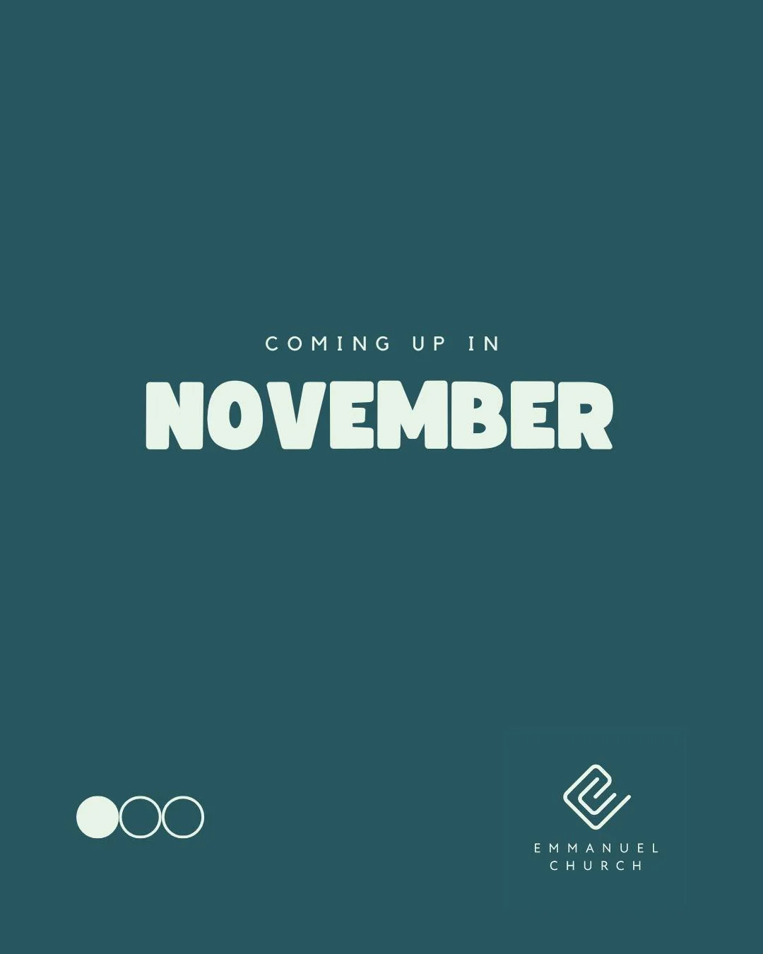 Here's what's coming up in November...

Any questions, drop us a DM.