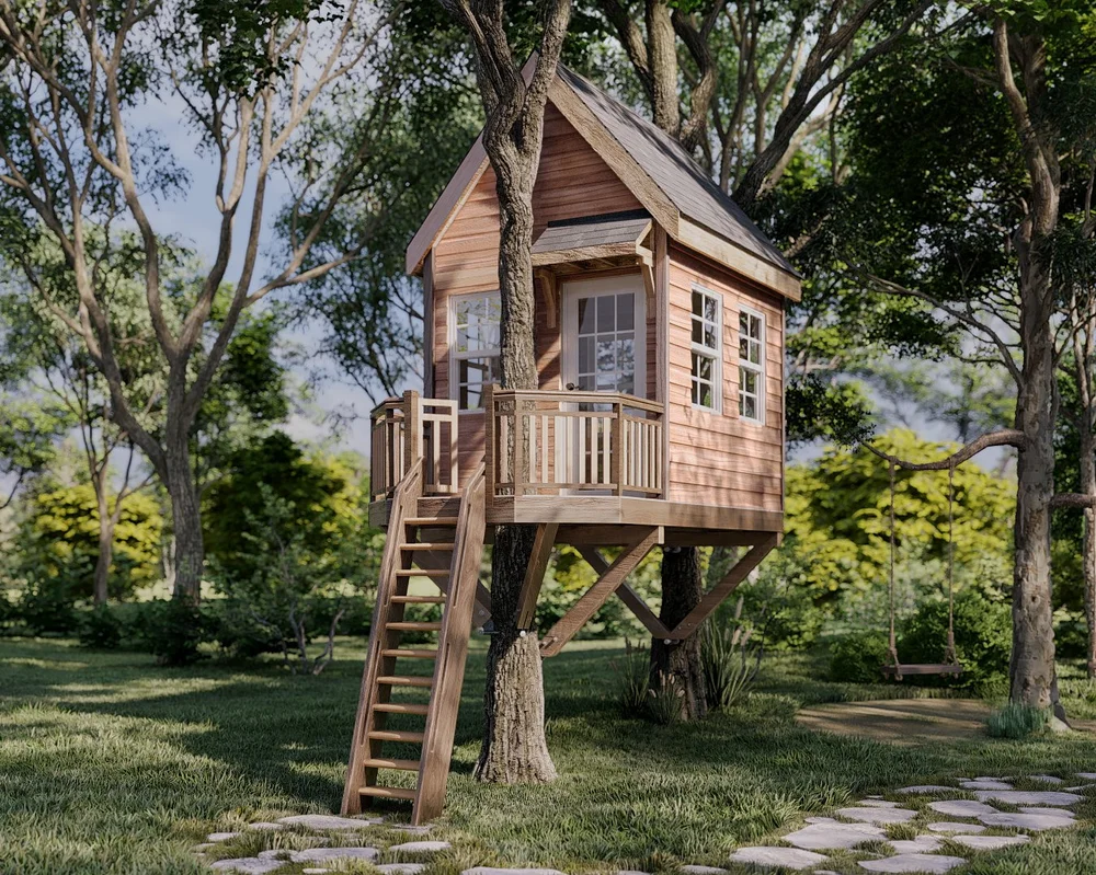 Treehouse Plan 8x15 Two Tree Treehouse —