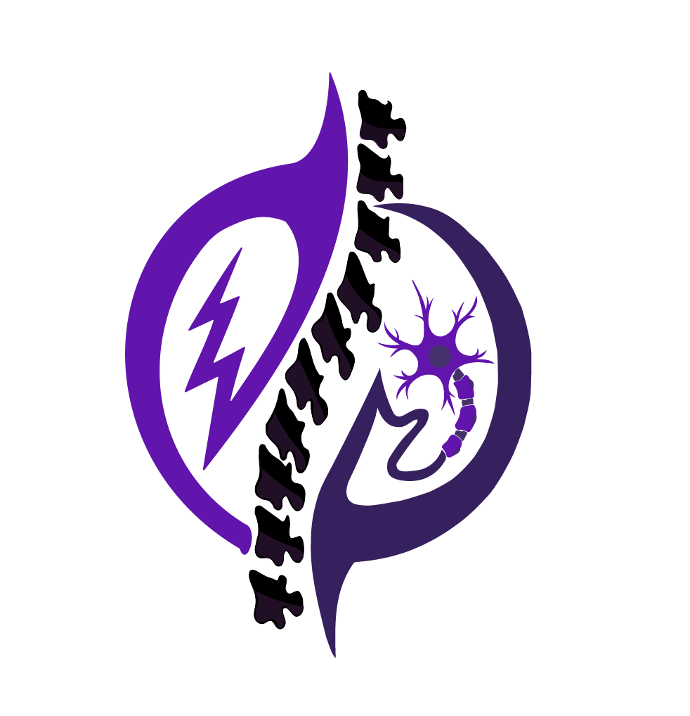 Stylized logo featuring a purple lightning bolt, a neuron, and a series of small shapes resembling birds or leaves, all connected in a circular pattern.