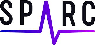 Logo with the word SPARC and a stylized purple heart monitor line underneath.