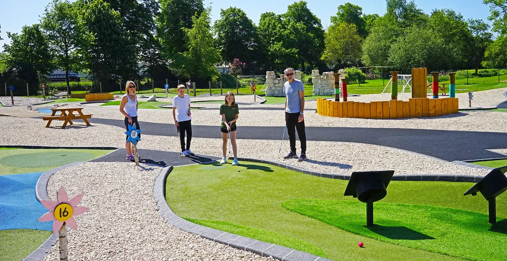 Adventure golf course at Highfields Park