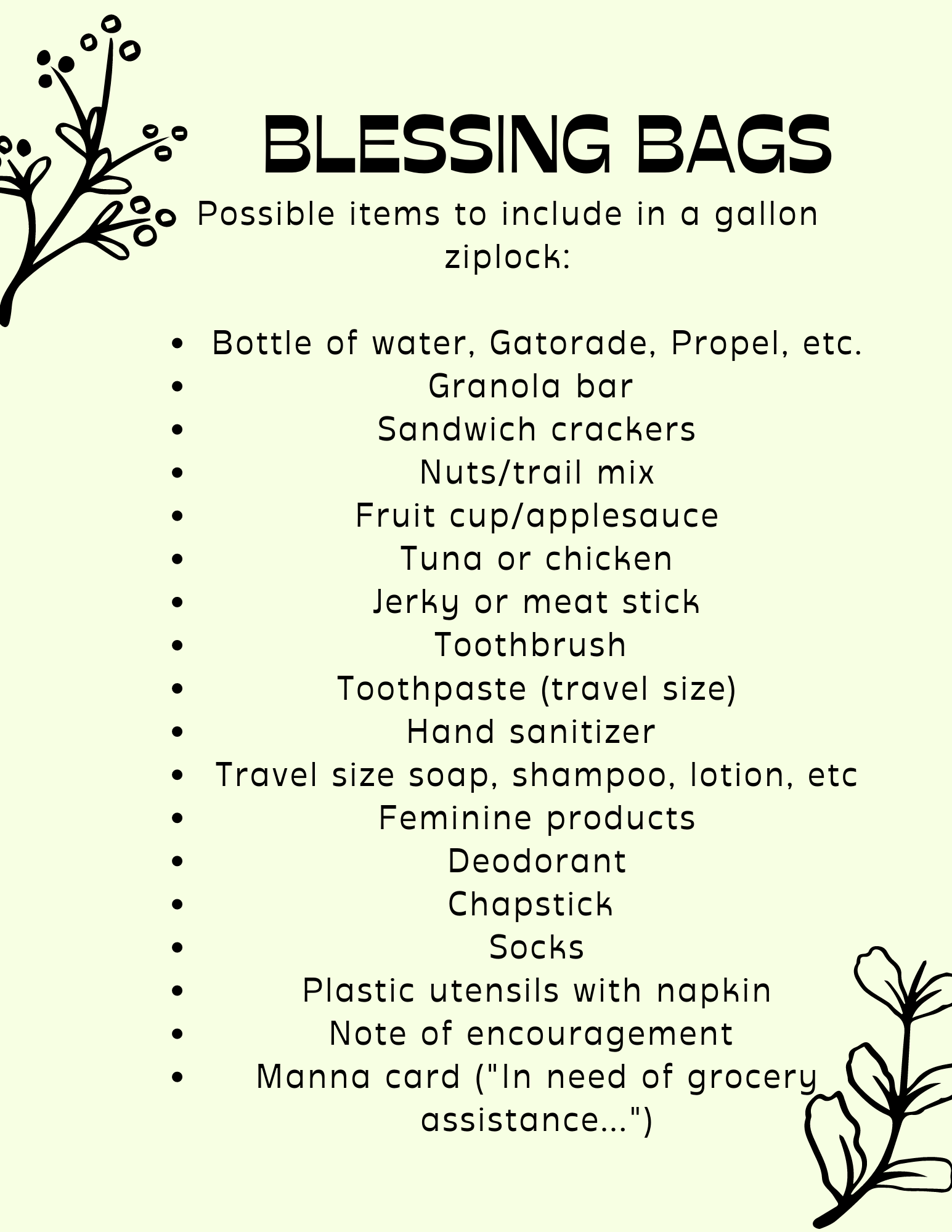 Printable resources — Manna Ministry of Tidewater