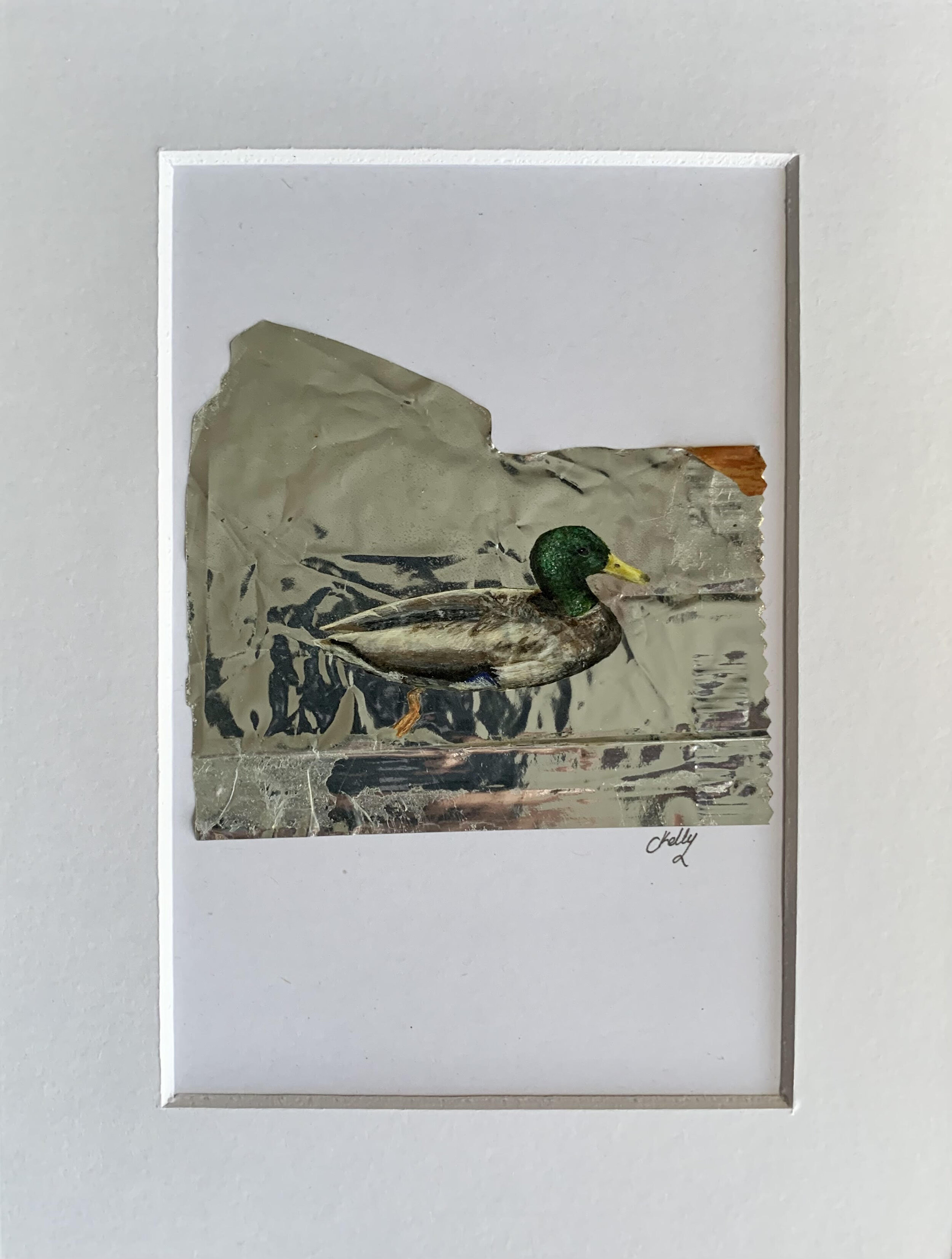 A Duck painting on litter