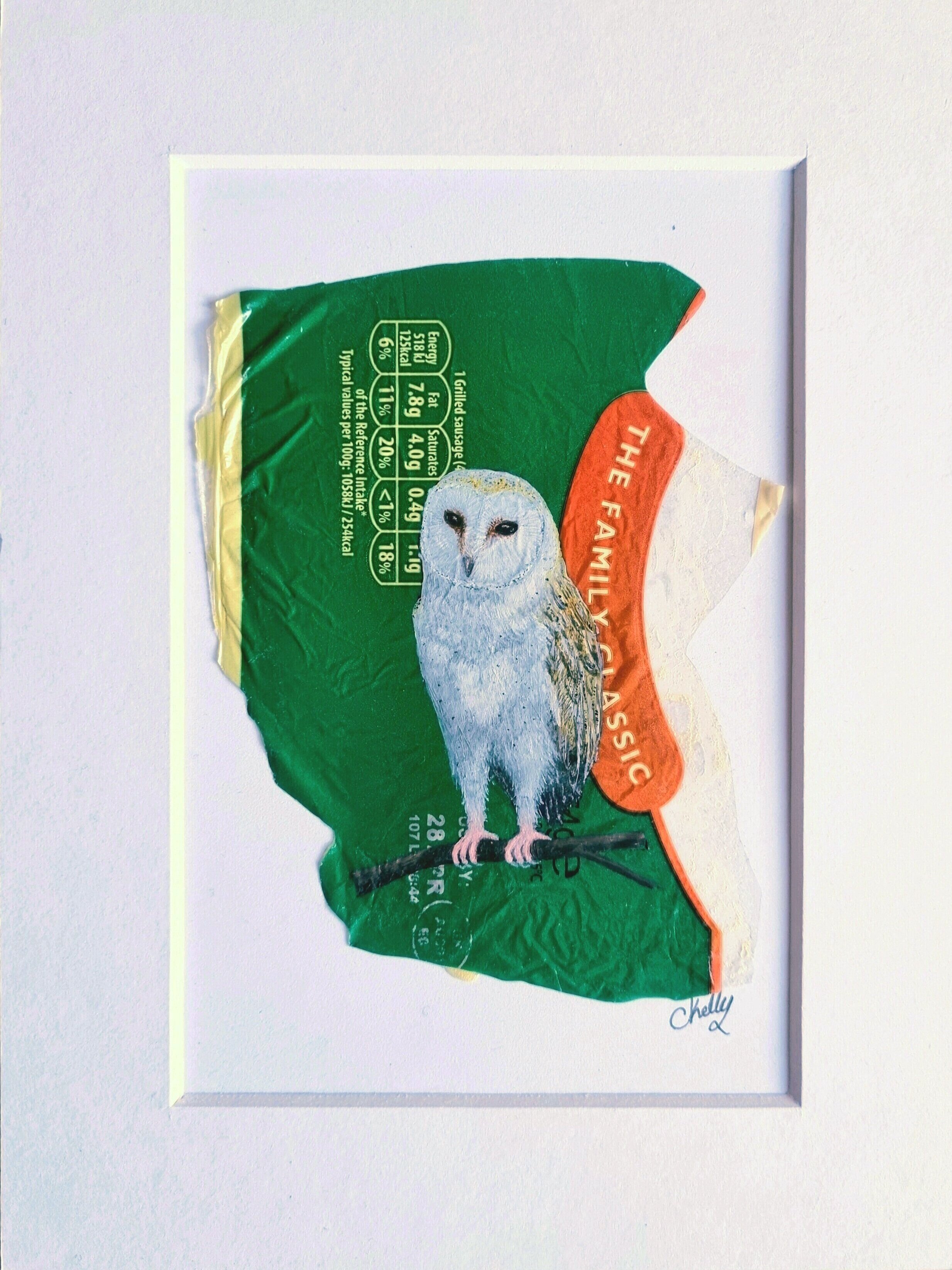 owl painting on litter
