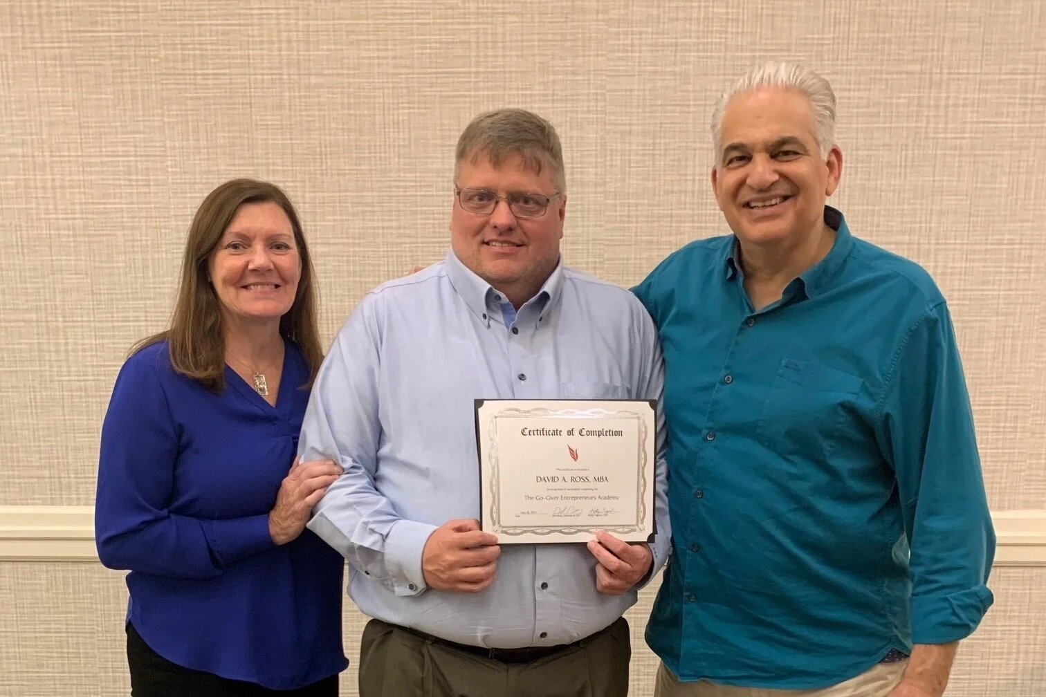 David with Bob Burg and Kathy Tagenel of the Go-Giver