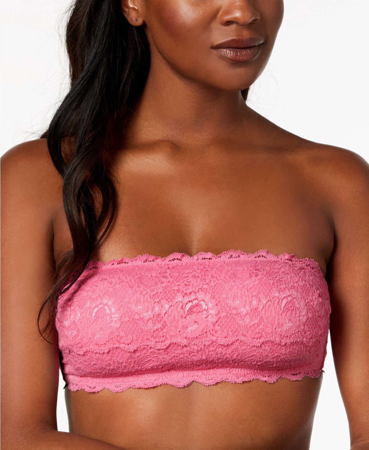 Lace Boob Tube Top Sexy Pastel Pink Strapless Bra BANDEAU Lingerie Dancer  B90