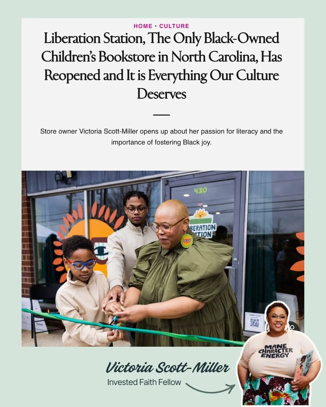 It's been a long and bumpy road for Invested Faith Fellow Victoria Scott-Miller and Liberation Station Bookstore, but the first Black-owned children's bookstore in North Carolina has officially reopened its doors! 

Read about the bookstore's journey