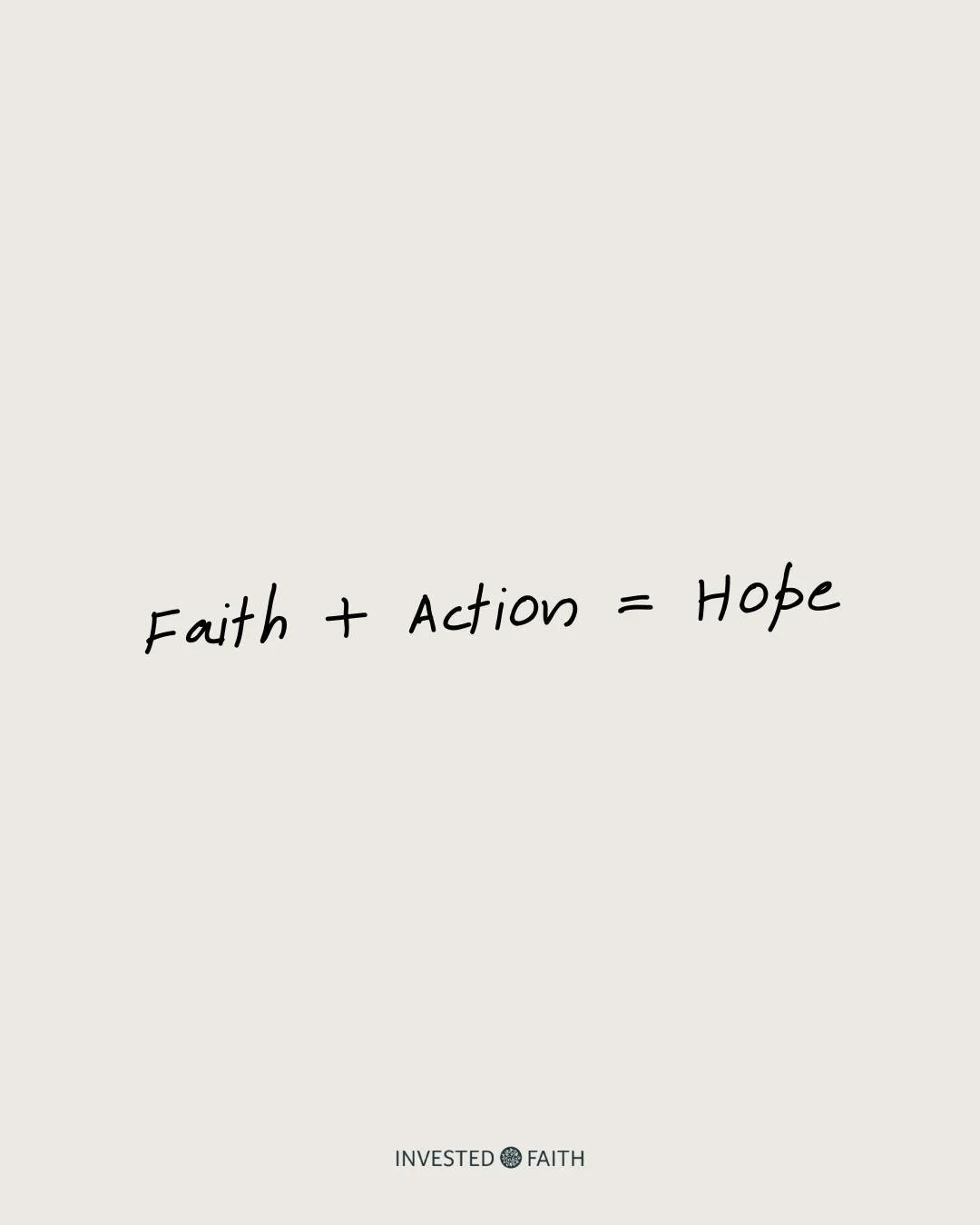 "The one thing we need more than hope is action. Once we start to act, hope is everywhere." - Greta Thunberg

If you're not sure where to start, support those already doing the work. ➡️ www.investedfaith.org/support