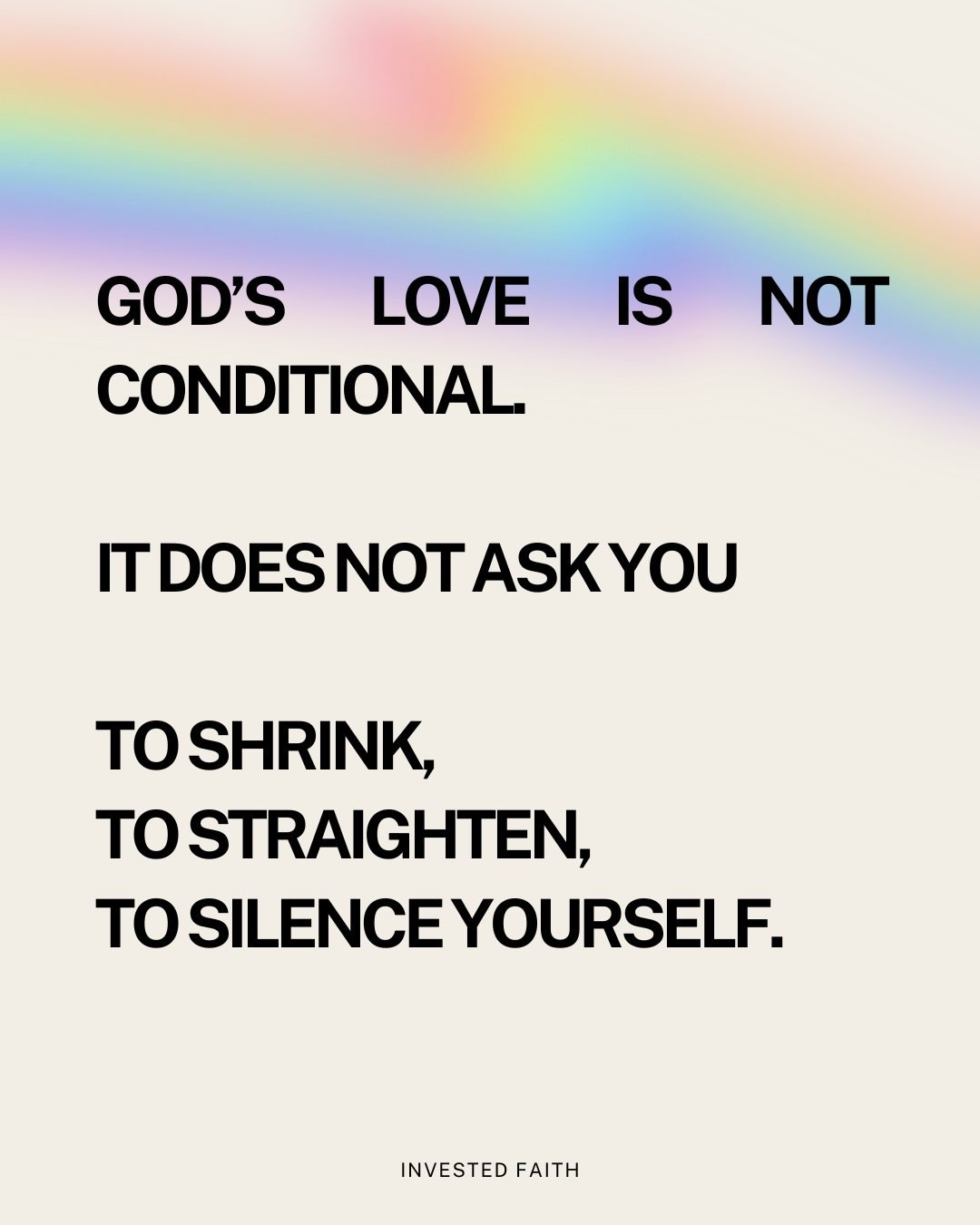The rainbow has always been holy. 🌈 

In scripture, it marked God&rsquo;s promise never to forsake us. In the streets, it marks the sacred resilience of queer and trans people who refuse to be erased. 

The rainbow is not a contradiction. It is both