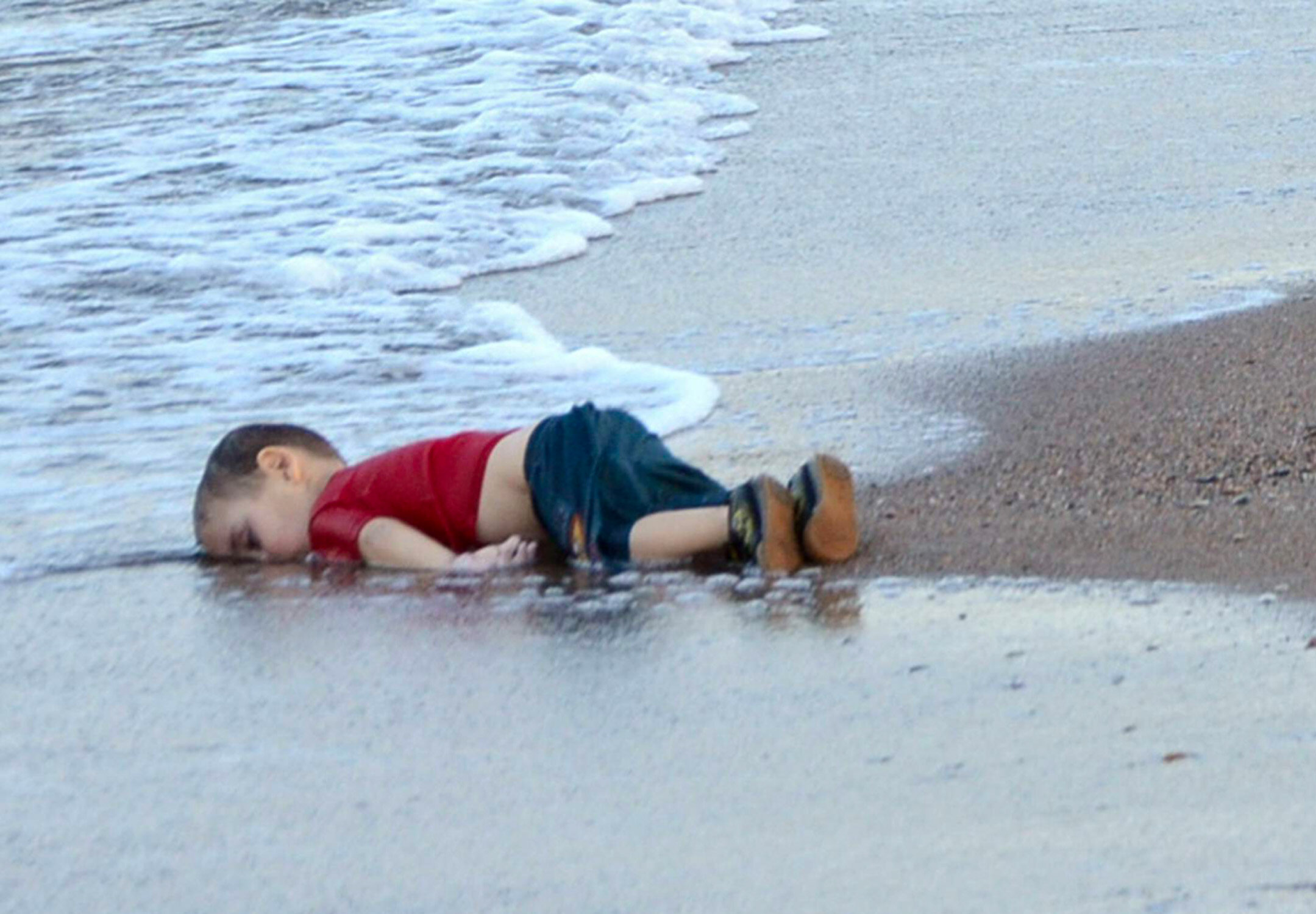 Drowned Syrian Boy on Bodrum Beach. 