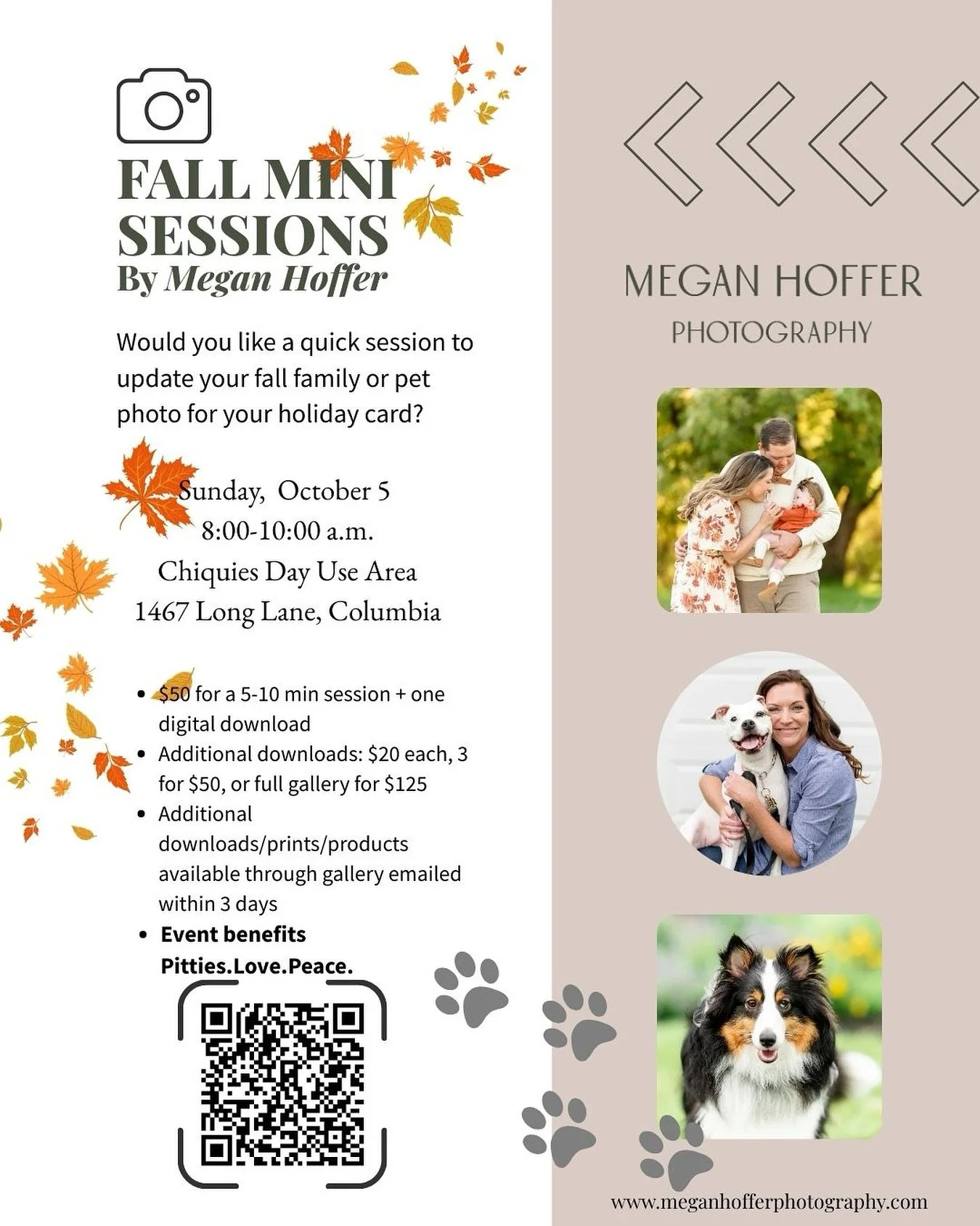 📸Fall mini sessions in Lancaster County, PA benefiting @pittieslovepeace 
Hosted by @fortheloveofdogpa 🙌🏻
🐾
Bring your family. Bring your pups. Bring both together and get your Holiday Card photo ✅.