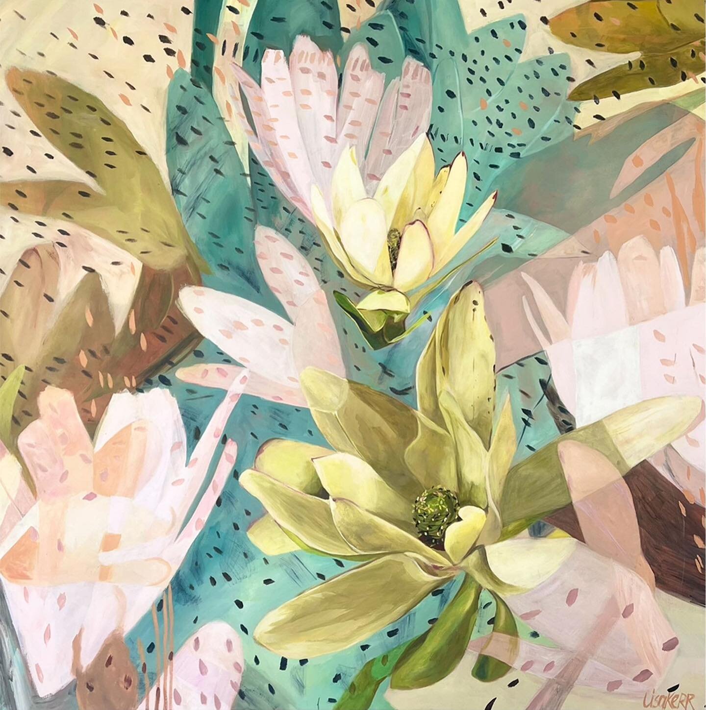 Happy Sunday! Today we&rsquo;re sharing &lsquo;Free Fall&rsquo; @lisa_kerr_art 🌼 🌸🌼

&ldquo;This painting I have tried to capture flowers on the wind, or seeds, or both. A free fall has equal measure of risk and freedom in it, and the joy of movem