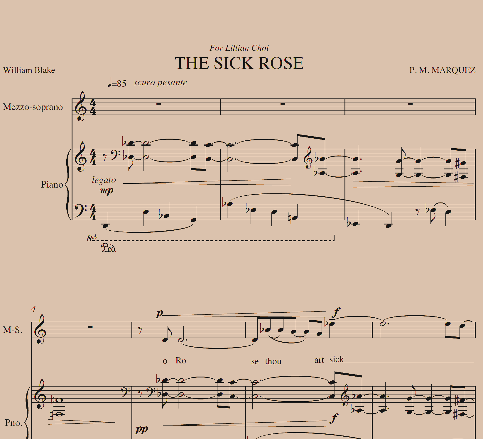 THE SICK ROSE (Mezzosoprano-Piano)