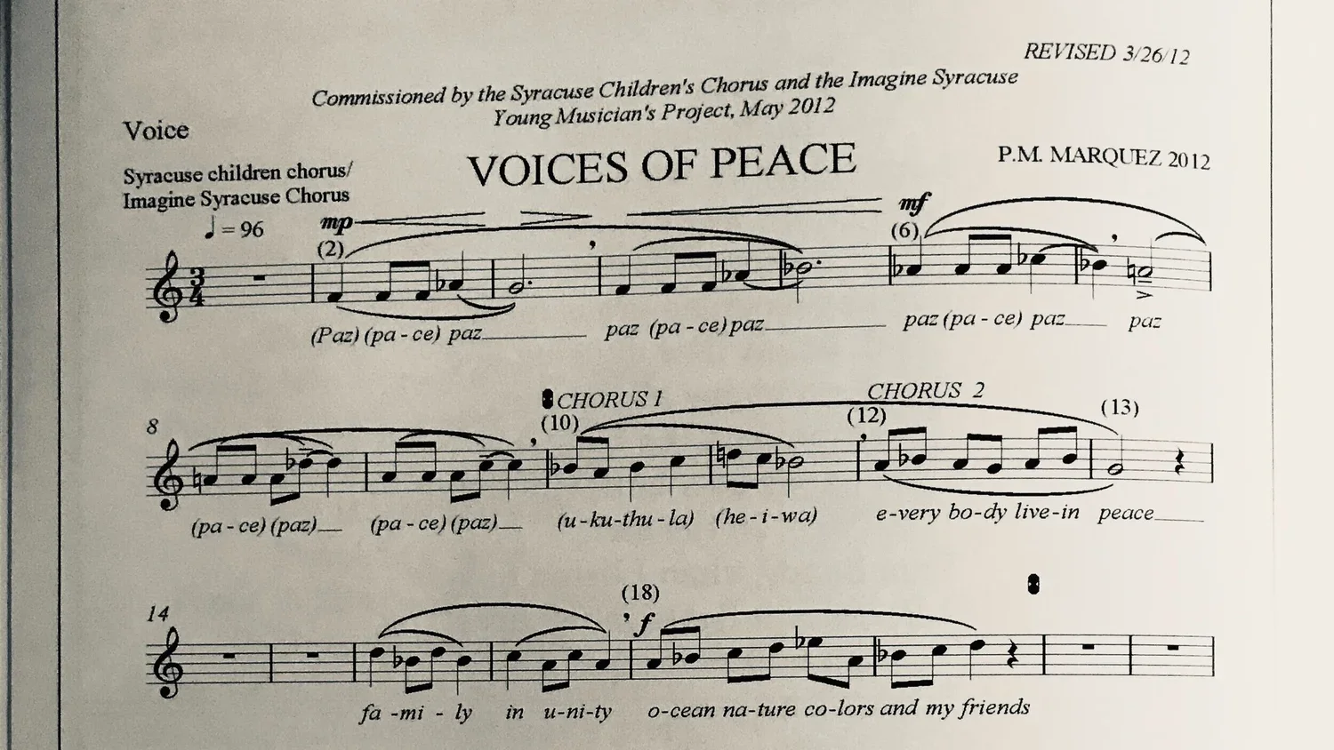 VOICES OF PEACE (Children's Choir)