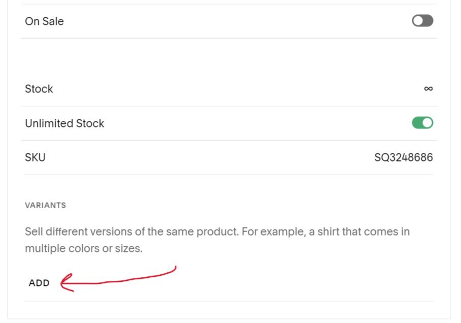 How to Add Product Variants & Custom Options in Squarespace | Rebecca Grace
