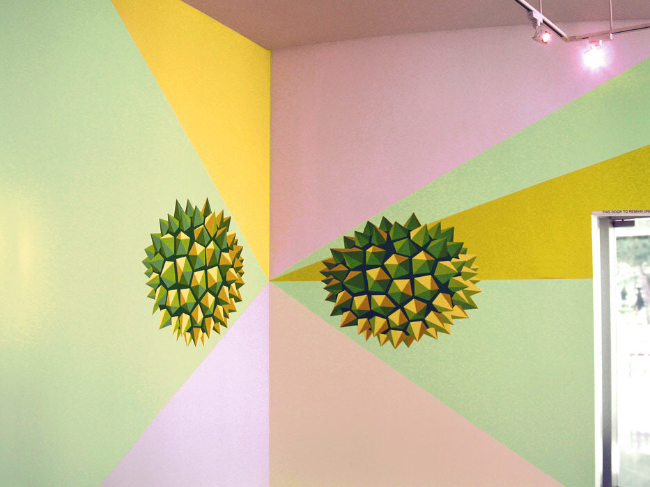 Jenifer K. Wofford, "doubledurian stage 2," 2008 painting, installation