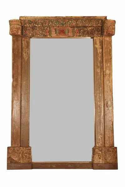 ESPEJO CON MARCO DE MADERA TALLADO 152X32X223CM.