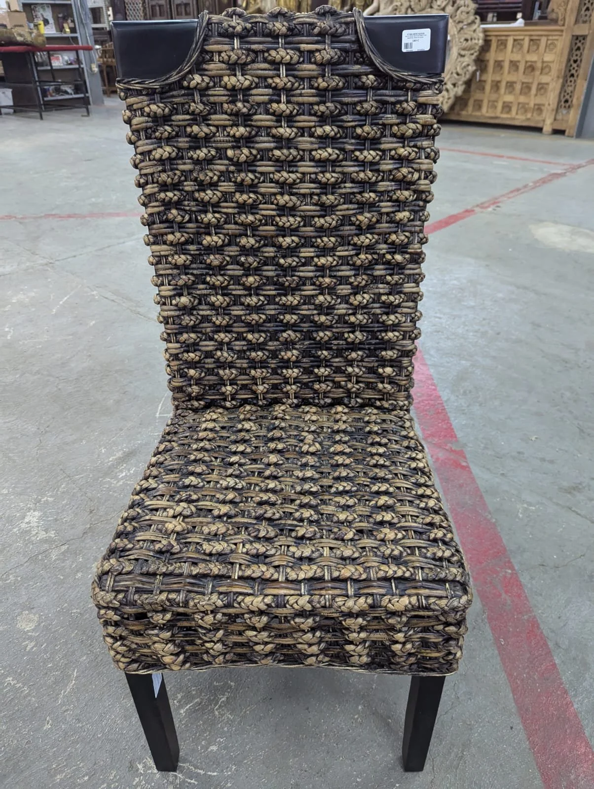 SILLA HOJA DE PLATANO CON MADERA 45X57X103CM.