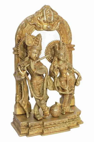 FIGURA RADHA KRISHNA DE BRONCE 22X10X35CM.