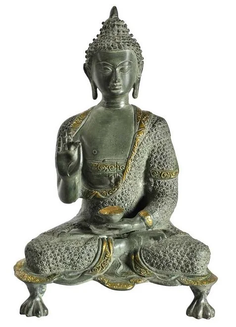 BUDA DE BRONCE VERDE 26X20X38