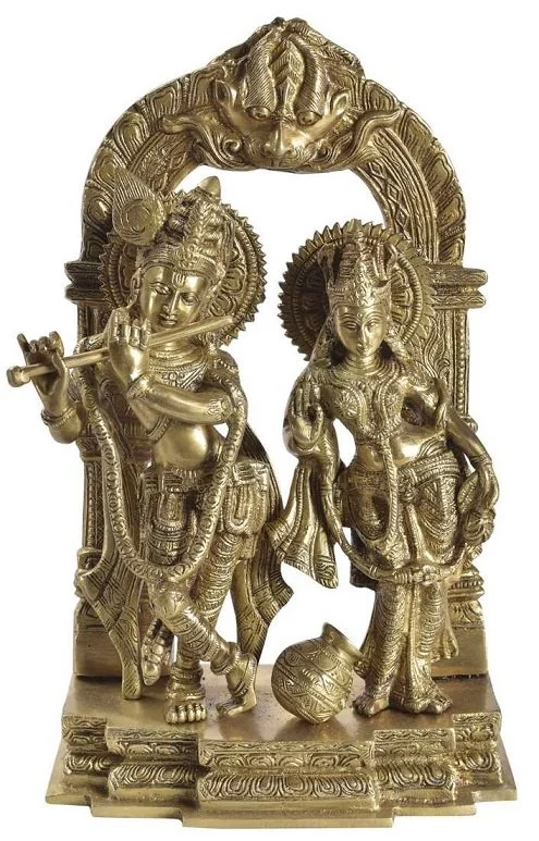 FIGURA RADHA KRISHNA DE BRONCE 22X10X36