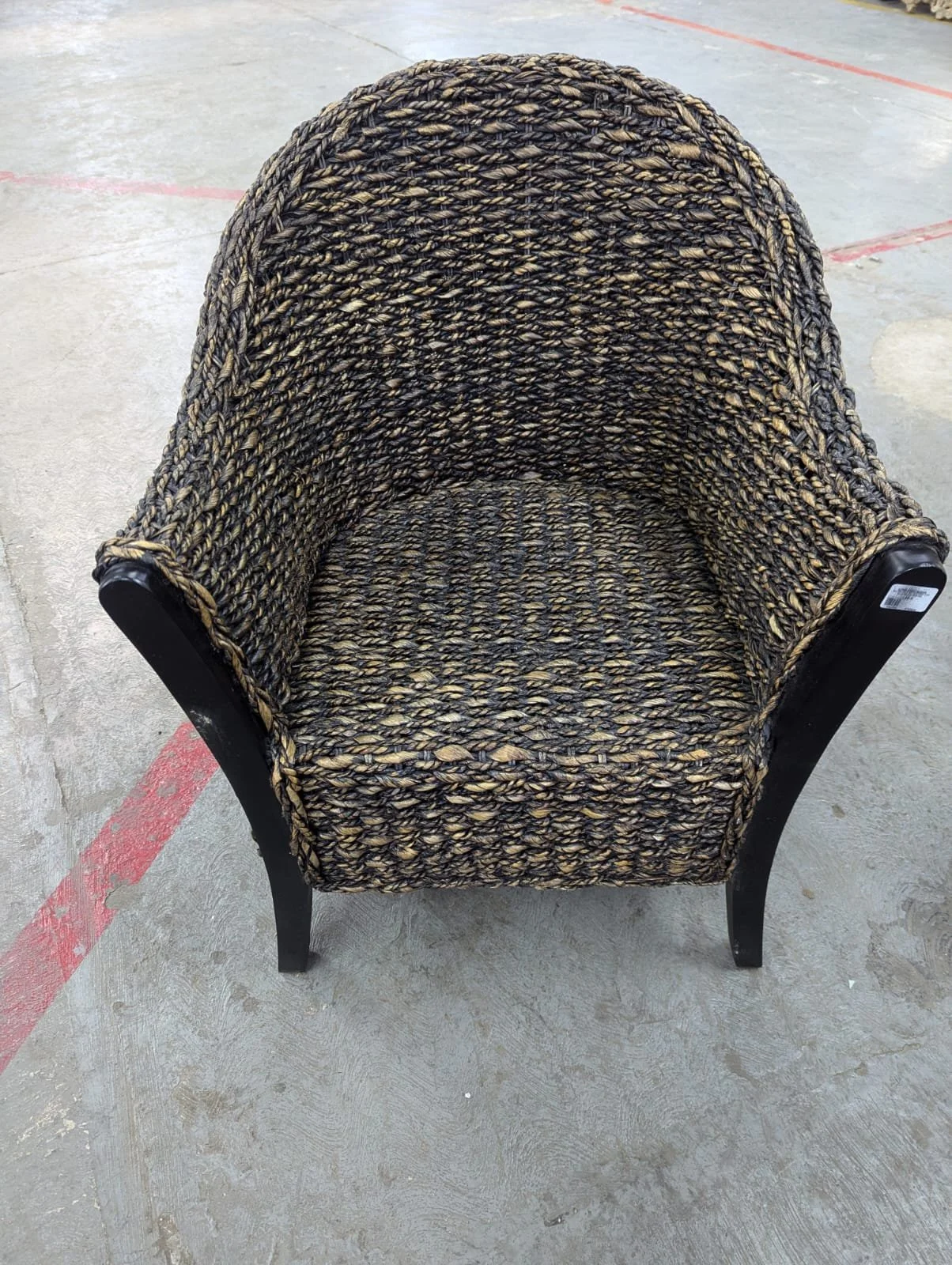 SILLON HOJA DE PLATANO CON MADERA 67X75X87CM.