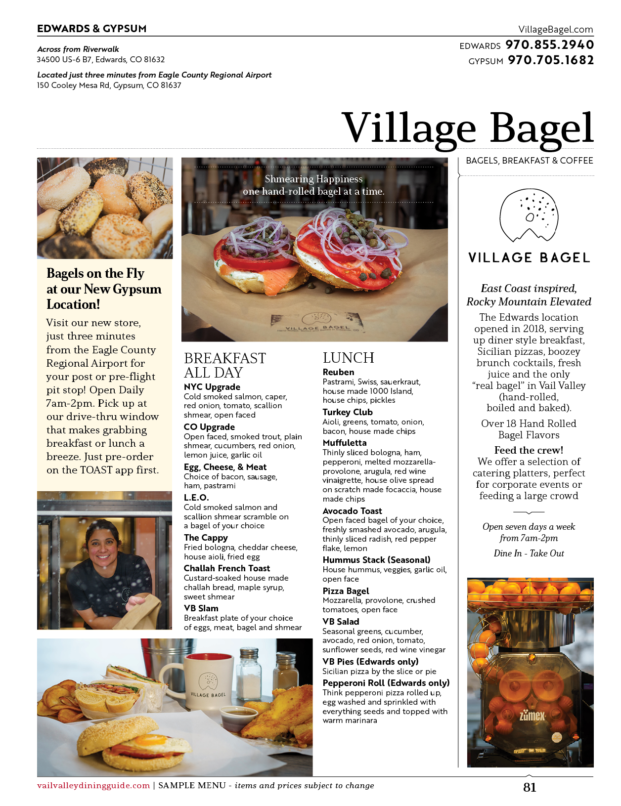 Village Bagel — Vail Valley Dining Guide